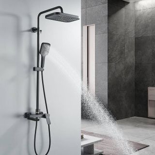 Душевая стойка Rose R1836H чёрный матовый